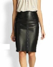 Gonna da donna in vera pelle di agnello 100% estremamente elegante morbida go...