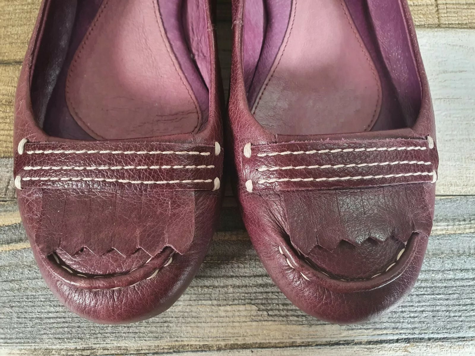 RADLEY Leather Ballet Pumps Flats In Mulberry, Size 3, VGC, Comfort eBay