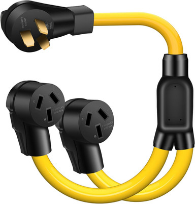NEMA 50 AMP 10-50P to 2 Outlet 10-50R Y Splitter Adapter Cord, 3 Prong 6 AWG 250