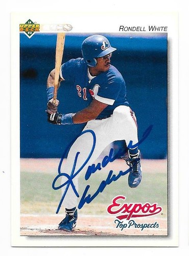 RONDELL WHITE 1992 UPPER DECK AUTOGRAPHED SIGNED # 276 MONTREAL EXPOS