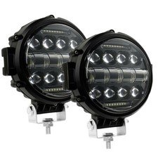 Pair 7 Inch Round Led Off-road Lights Flood Spot Combo Beam For Trucks Atv