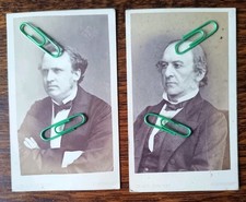 2 x Early CDV Photo's William Ewart Gladstone and Lord Derby by W&D Downey Newc