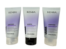 Kenra 3pc Set NEW Violet Neutralize Blonde Shampoo  Conditioner Travel Size Lot