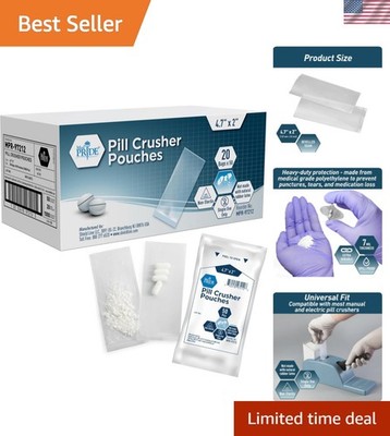 Pill Crusher 4.7 x2'' Pouches    Pack of 1000 Disposable Medicine Crushers   ...