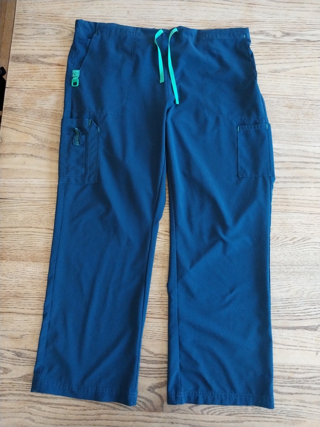 Womens Sz Petite Xl Navy Cross-flex Utility Boot Cut Cargo