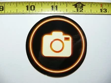 CAMERA ICON CIRCLE NEON STYLE SMALL STICKER DECAL COLORFUL FUNNY CELEBRATION