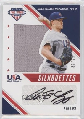 2020 USA Baseball Stars & Stripes Silhouettes Signatures 87/95 Asa Lacy Auto 0g4