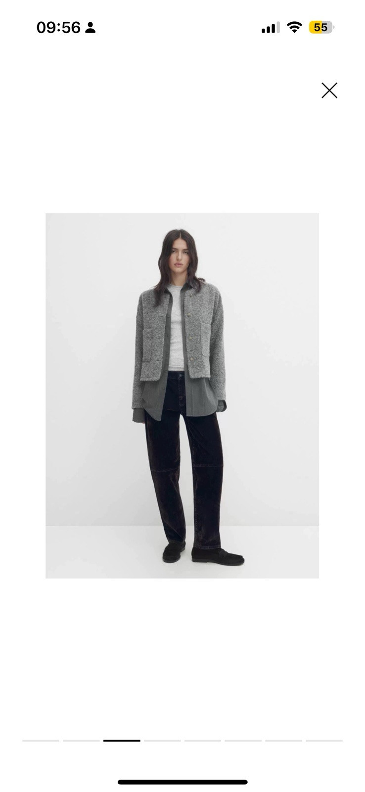 Massimo Dutti Womens Size XS Grey Wool Textured Blazer Jacket Sweater Sold Out image 3