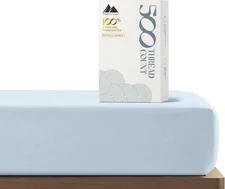 Mayfair Linen 100% Cotton Fitted Sheet King Size - 500 Thread Count Fitted Sheet