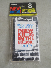 Sealed Vintage 1990 New Kids On The Block NKOTB Hangin Tough Party Invitations
