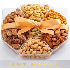 Holiday Christmas Nuts Gift Basket - Assortment of Sweet & Roasted Salted Gourme