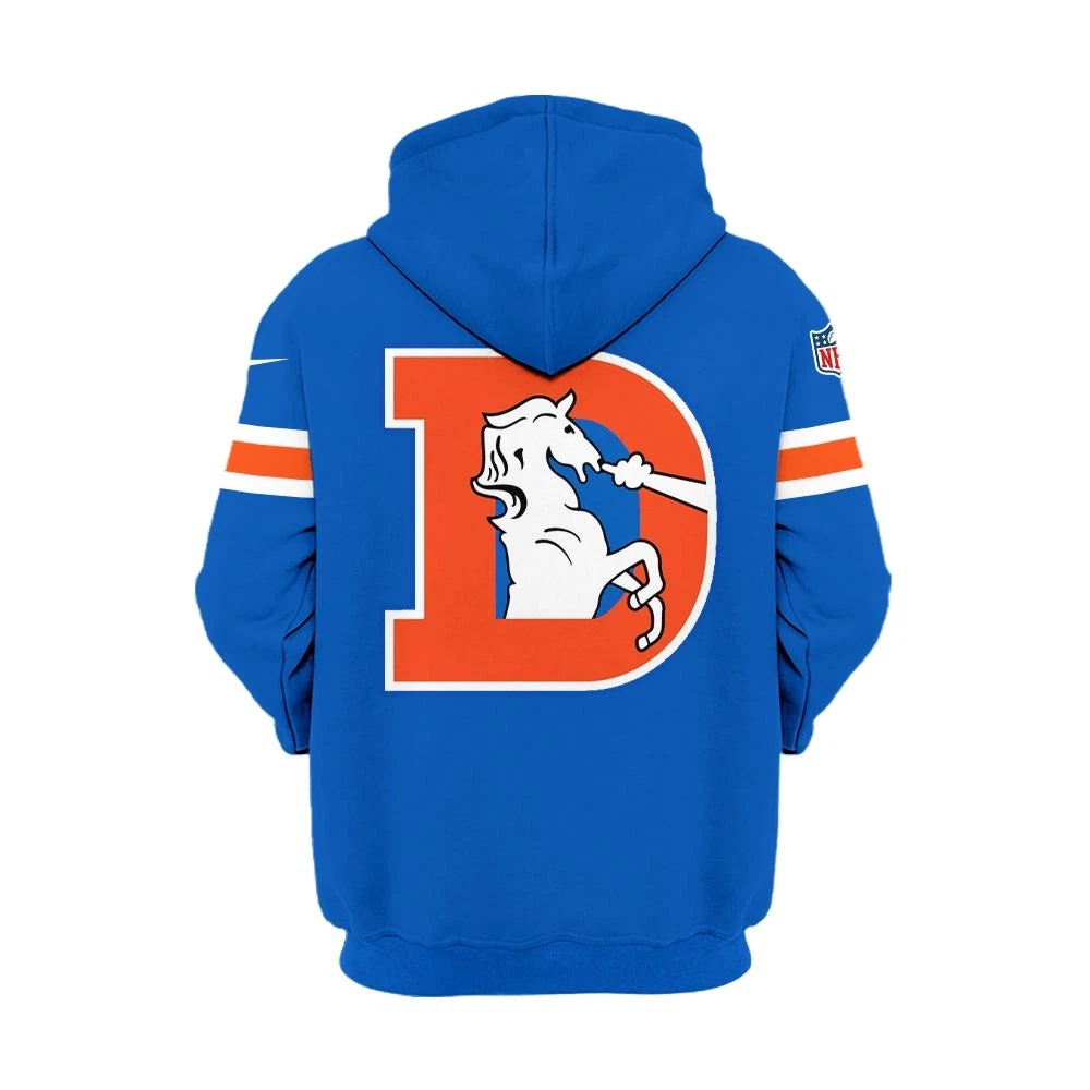Broncos Throwback 1977 Navy 3D Hoodie