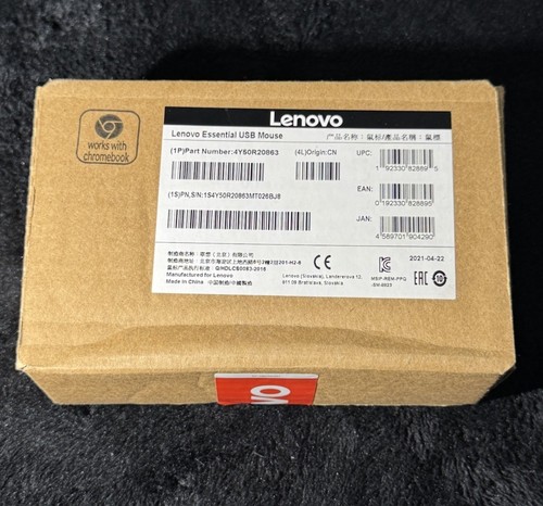 Lenovo Essential USB Mouse - 4Y50R20863 - Black New In Open Box