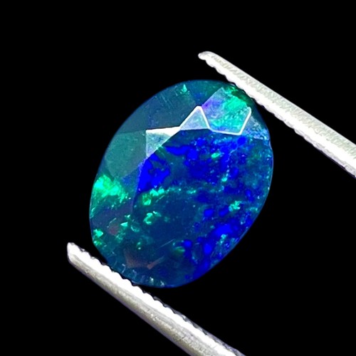 Ópalo negro natural de 2,10 quilates corte ovalado A+ piedra preciosa suelta brillante - Imagen 7 de 13
