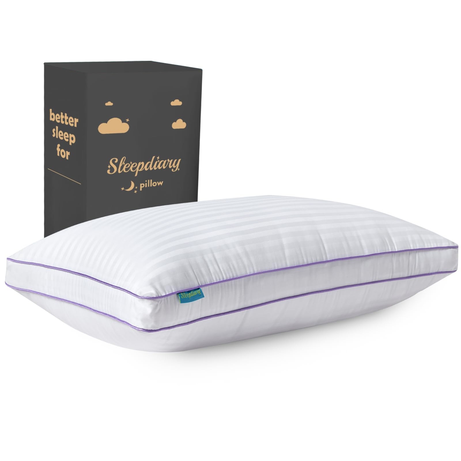 SLEEPDIARY Queen Pillow 1 Pack,Hotel-Quality Bed (U.S. Stand