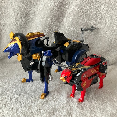 BANDAI DX Megazord Power Rangers BEAST MORPHERS Sentai Go-Busters Lion & Cheetah - Picture 15 of 17