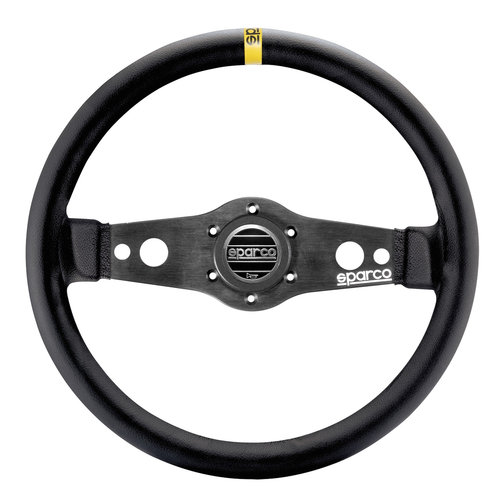 Sparco 215 Leather Steering Wheel - Flat Dish, 350mm Diameter, Competition