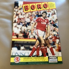 1991/2 Middlesbrough Manchester United 4 March 1992 League Cup Semi Final