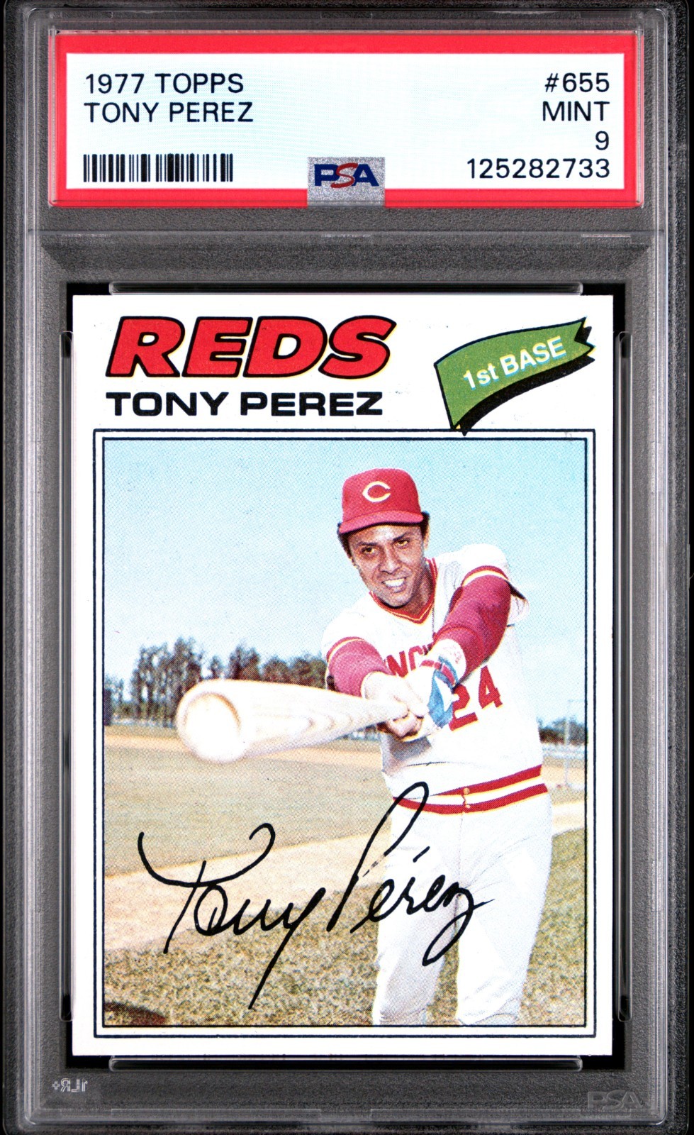 1977 TOPPS #655 TONY PEREZ PSA 9 MINT