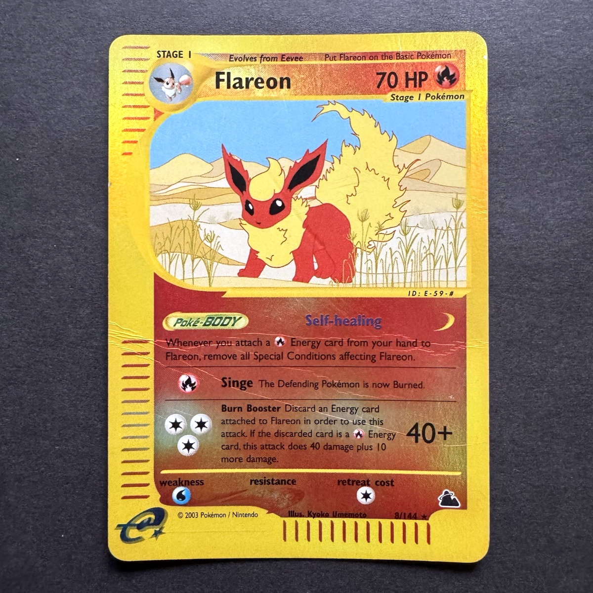 Flareon 8/144 Reverse Holo Rare Pokemon TCG Skyridge Vintage Card