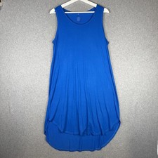 womens Large viscose dress hi lo blue unbranded minimalist lightweight 