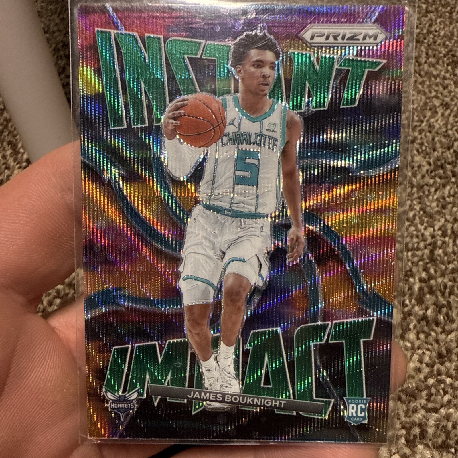 2021-22 Panini Prizm Instant Impact James Bouknight #8 Green Wave Prizm (RC)