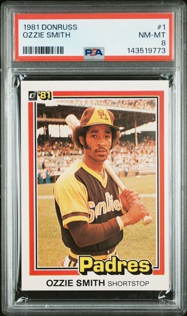 Ozzie Smith 1981 Donruss #1 Rookie Card PSA 8 Near Mint San Diego Padres Legend