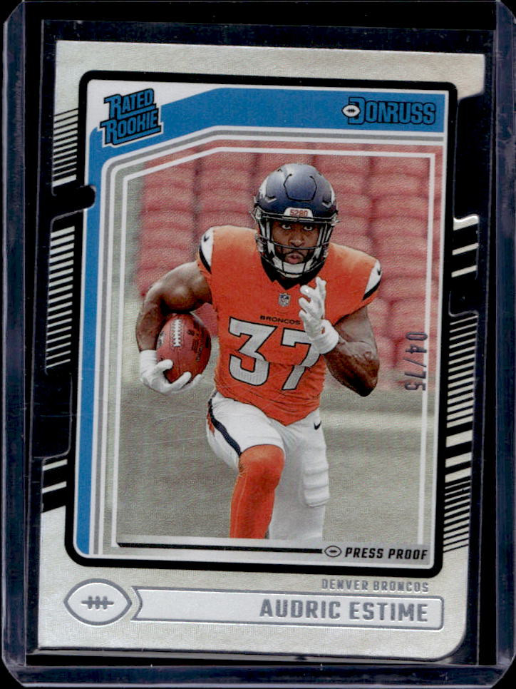 2024 Donruss Audric Estime Press Proof Silver Die Cut Rated Rookie #4/75