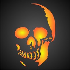 Halloween Skull Stencil, 7.5 x 12 inch L - Scary Halloween Head Stencils by...