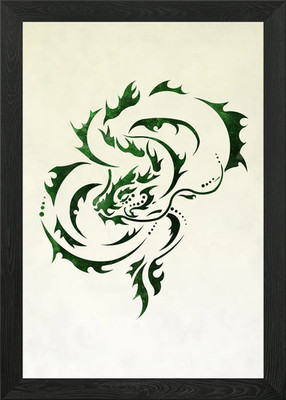 Stammes Jade Drache gerahmtes Wandbild Poster Leinwanddruck Bild