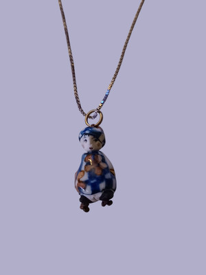 Marie Christine Loudon France Penelope One Of A Kind Porcelain Necklace 18''