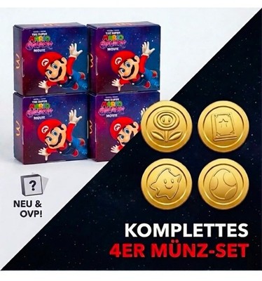 McDonald's Super Mario Galaxy - 4 verschiedene Coins Münzen Ovp Happy Meal