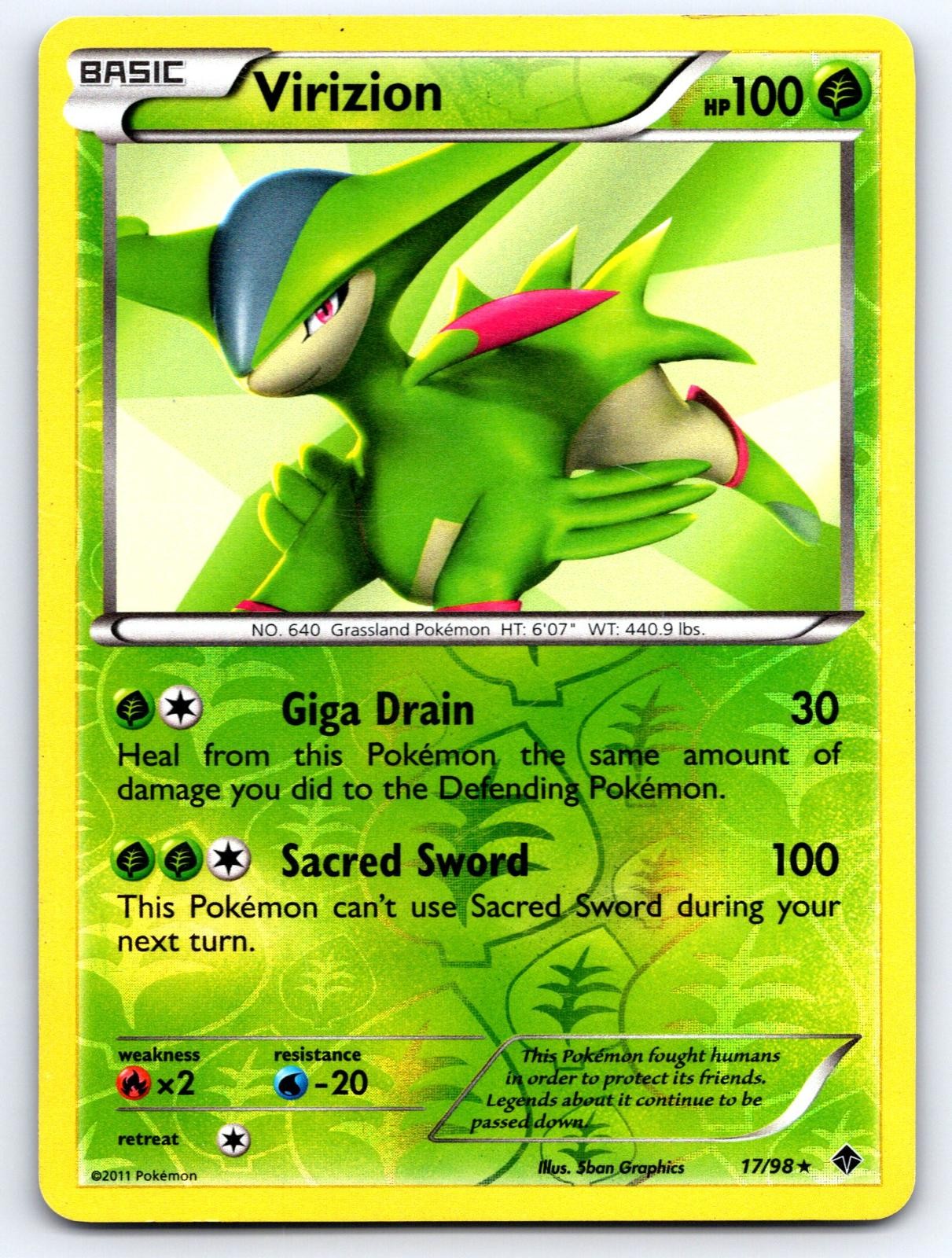 Virizion 17/98 Holo Rare Emerging Powers Pokemon Reverse Holo Near Mint