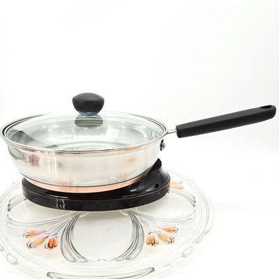 Maitre Chef 10'' Stainless Steel Copper Bottom Saute Fry Pan w Lid 18/10 Cookware