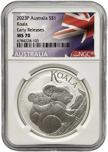 2023 Australia 1 oz .9999 Fine Silver Koala NGC MS70 Early Releases