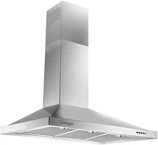 36" Stainless Steel Wall Mount Range Hood – Ducted/Ductless, 3-Speed Vent Hood