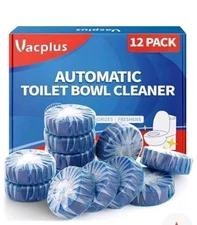 12 PACK Vacplus Automatic Toilet Bowl Tablets Bathroom Toilet Tank Cleaner