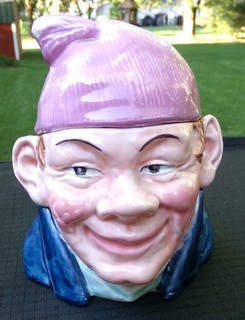 Antique Art Nouveau Continental Majolica Tobacco Humidor Man with a Smile