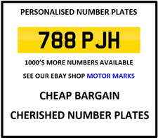 PJH RIVATE NUMBER PLATE PETER PHILIP POLLY PENNY PATRICK 788 PJH NUMBER PLATE