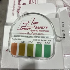 10X QT-40 Hydrion QUAT Quaternary SANITIZER Solution Test Tape Paper 0-500ppm