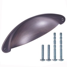 10 PCS 3 inch 76mm Oil Rubbed Bronze Cabinet Cup Pulls Kitchen Handles