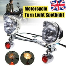Motorcycle Chrome Turn Signal Driving Spot Light Bar Fog Lamp For Harley Yamaha