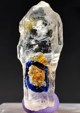 20-CT Petroleum included Fluorescent Skeletal Enhydro Diamond Quartz Scepter -Pk