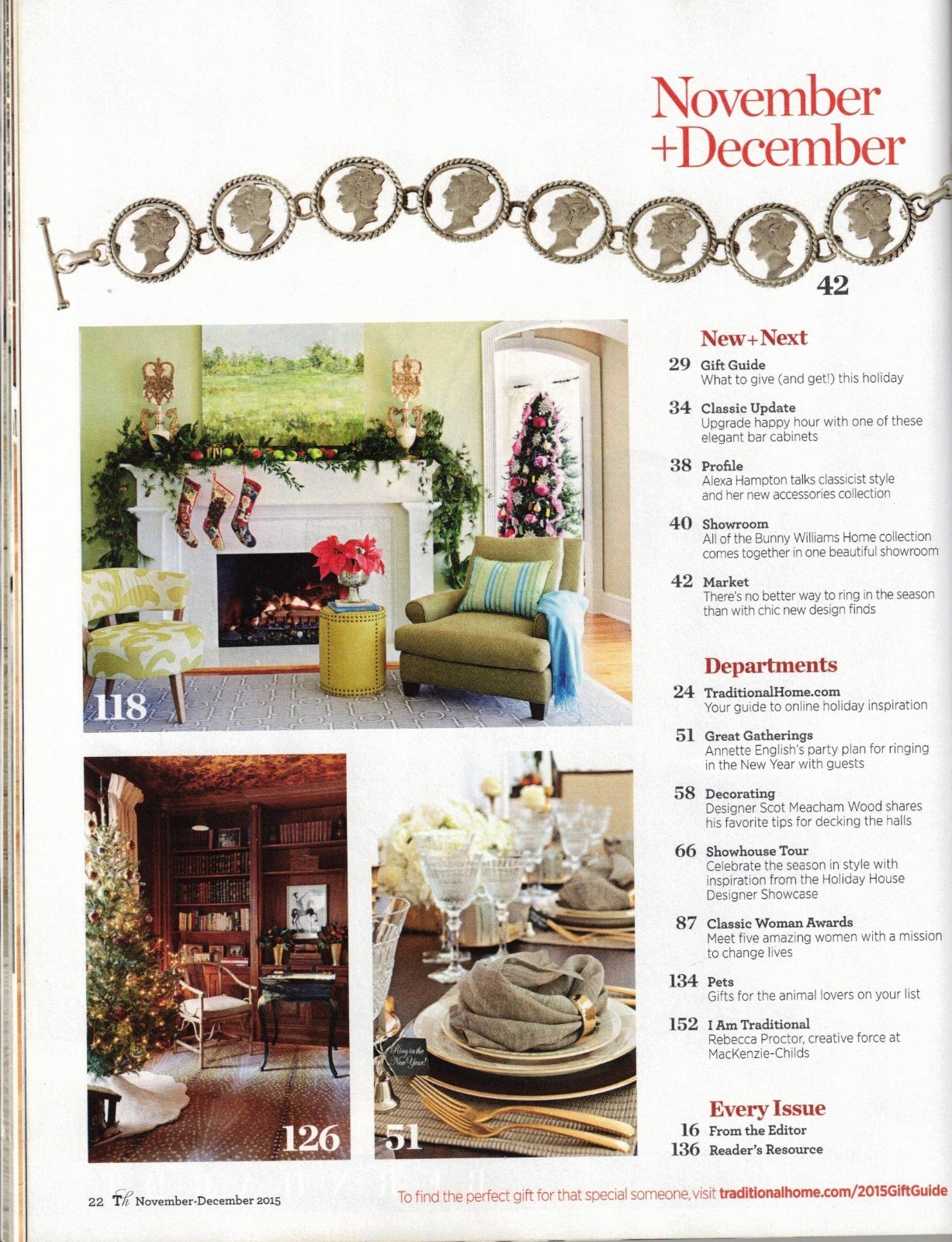 TRADITIONAL HOME Magazine November/December 2015 Style for the Season