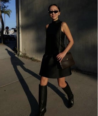NWT ALIGNE Blaze Sleeveless Satin Minidress size 2 black