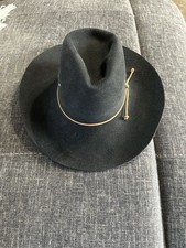 Stetson Vintage Cowboy Hat 6 7/8 Size 4X Beaver Fur Black Felt Made in USA