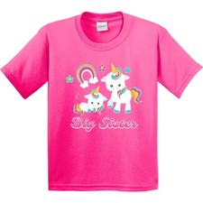 Inktastic Big Sister Youth T-Shirt Rainbows Unicorns Tee Kids Children Child