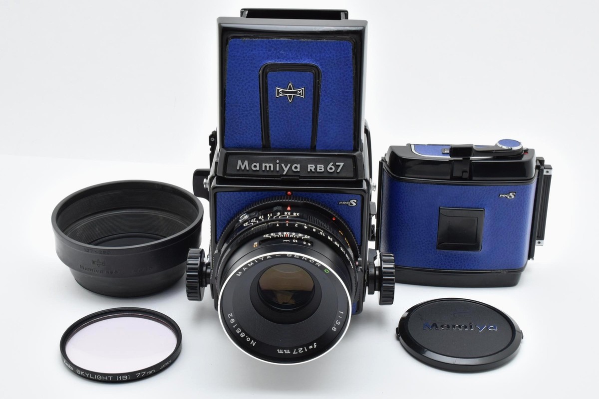 美品 Mamiya RB67 PRO S ＋ SEKOR 127mm f3.8 Blue Leather [Opt MINT] Mamiya RB67 Pro S Sekor C 127mm f3.8 Lens