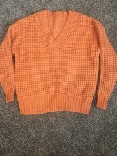 Orange Knitted Crewneck Sweater