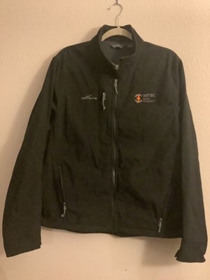 Mens Eddie Bauer Full Zip Windbreaker Jacket Hitec Power Protection Size L Black